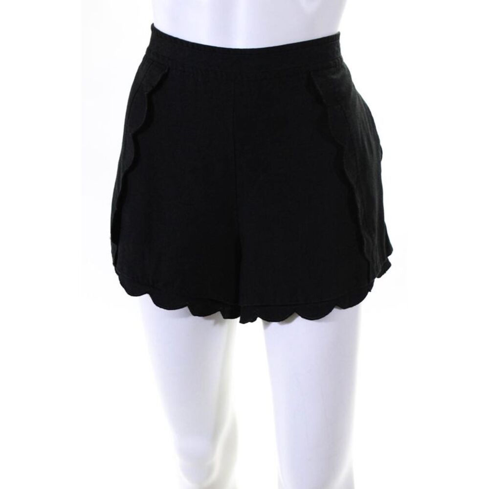 C/MEO Collective Womens Duplicate Scallop Hem Shorts Black Size Large 11025492
